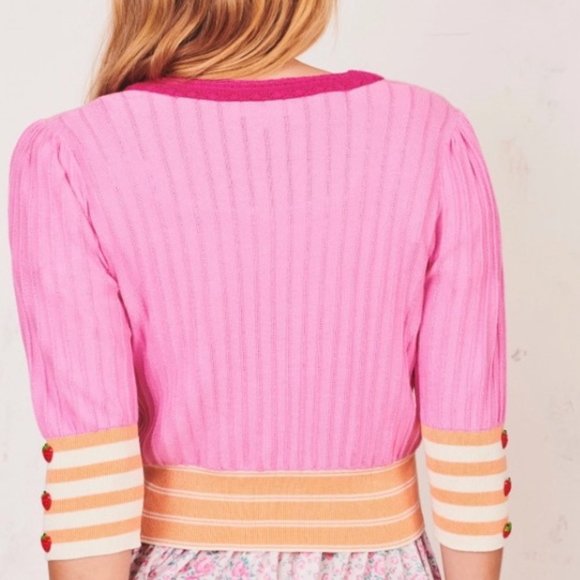 LoveShackFancy Benny Cardigan pink - Picture 5 of 16